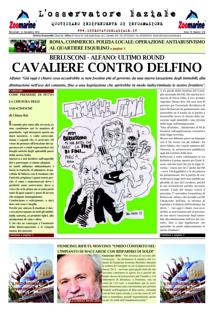 L'osservatore d'Italia edizione del 13 Novembre 2013